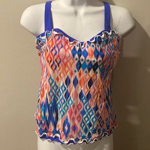Profile by Gottex Tankini Swimsuit Top Separates Underwire Padded Cups 32E New